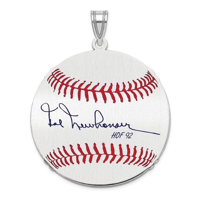 Sterling Silver Hal Newhouser Signature Lg Enamel Baseball Pendant